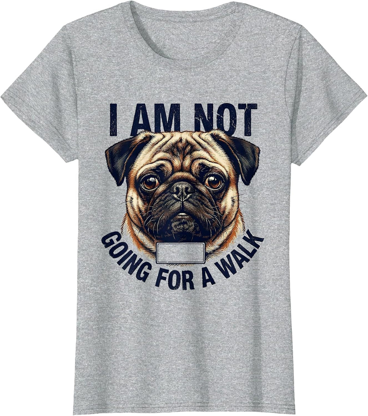 I Am Not Going For A Walk Funny Pug Dog Owner Humor T-Shirt - Heather Grey