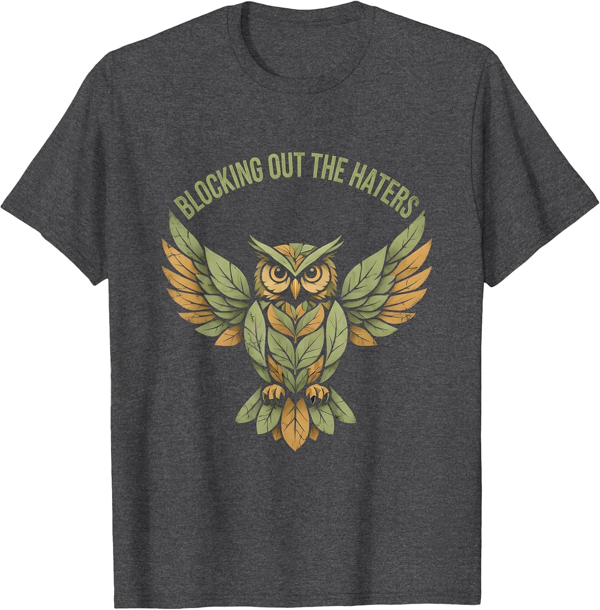 Men's Blocking Out the Haters Volleyball Design T-Shirt - Dark Heather Grey