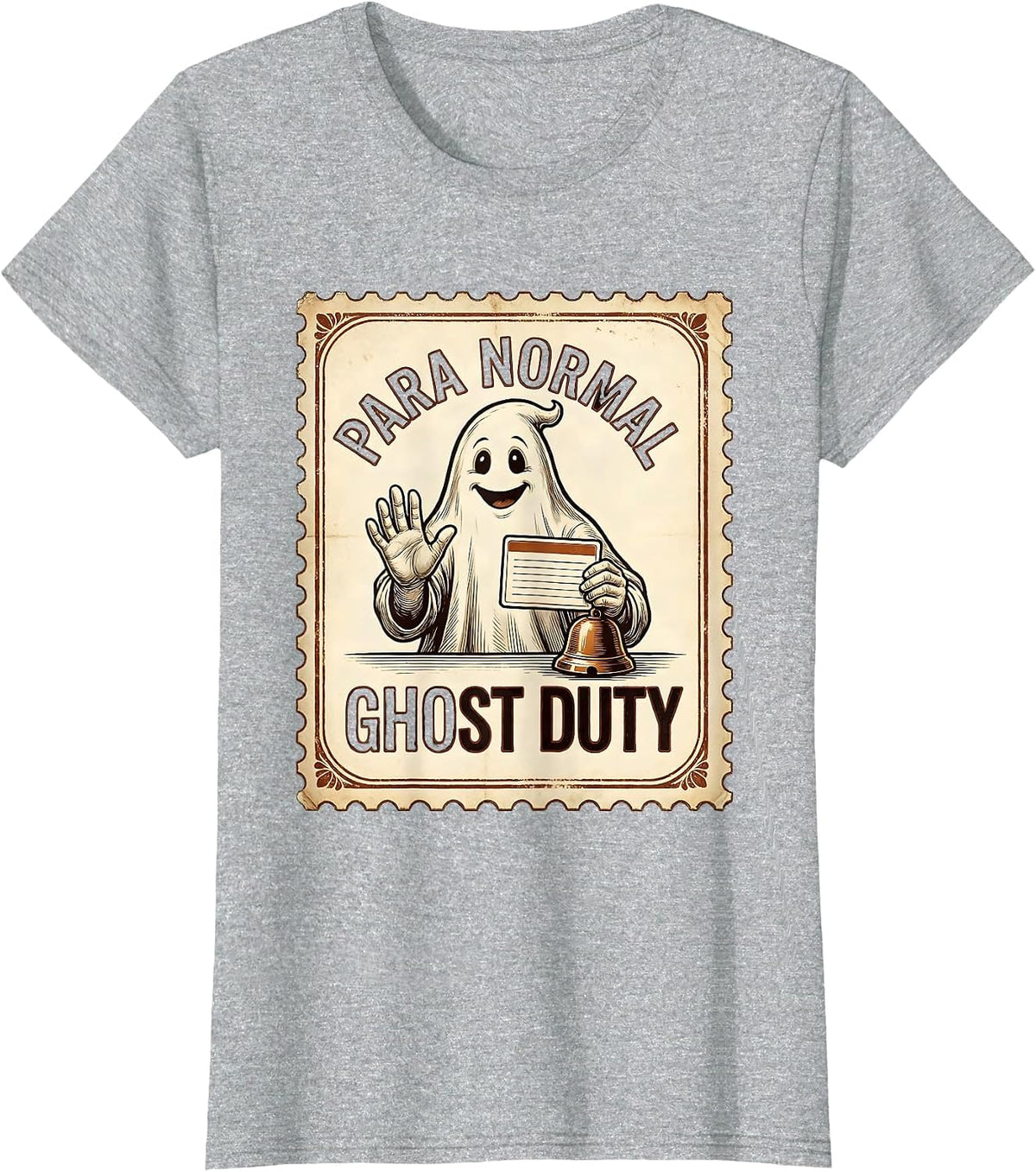 Women's Para Normal Ghost Duty Funny Paraprofessional Halloween T-Shirt - Heather Grey
