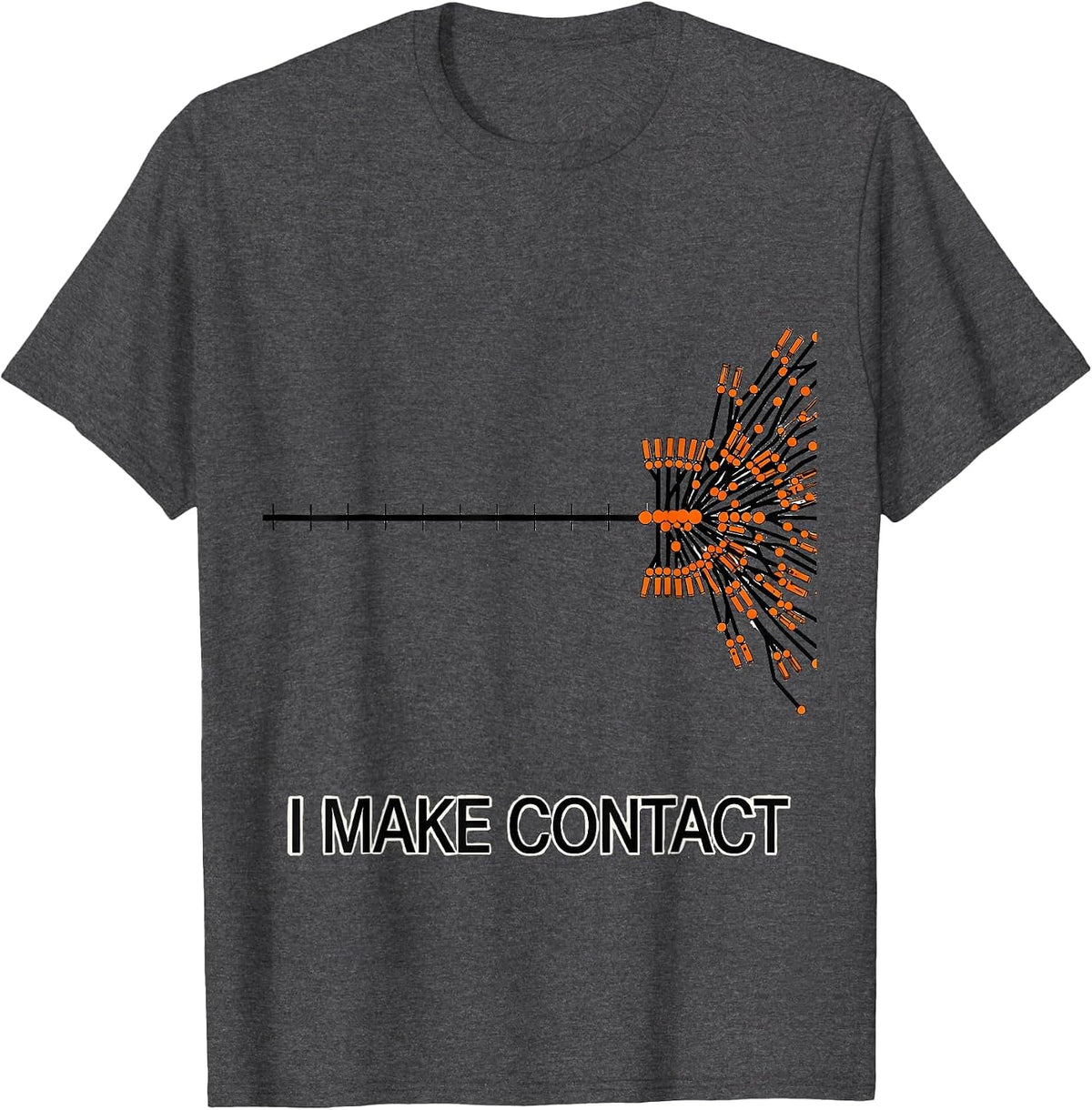 Men's I Make Contact Funny Electrician Trade Pride Lineman Gift T-Shirt - Dark Heather Grey