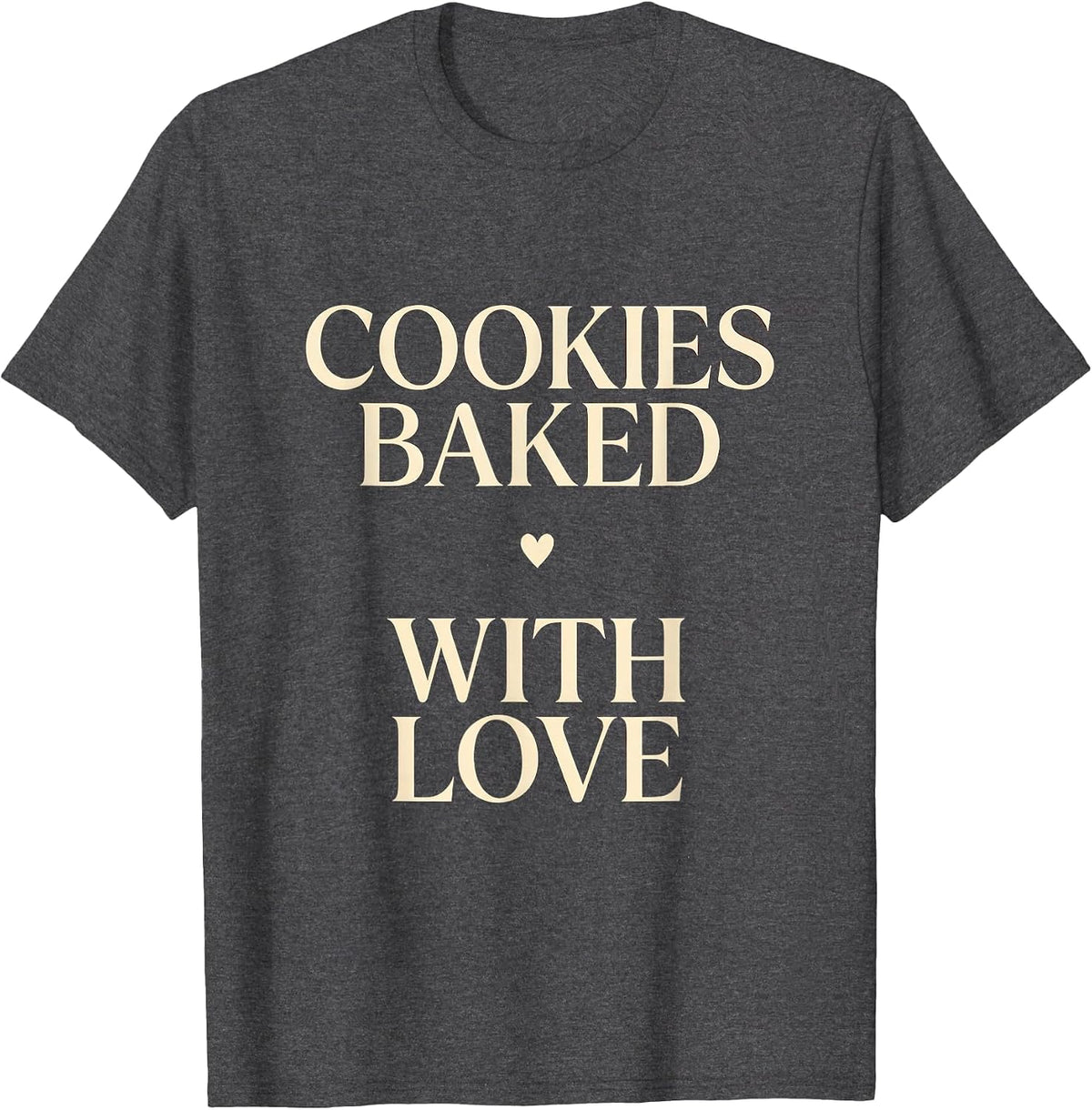 Cookies Baked With Love Grandma Design T-Shirt - Dark Heather Grey