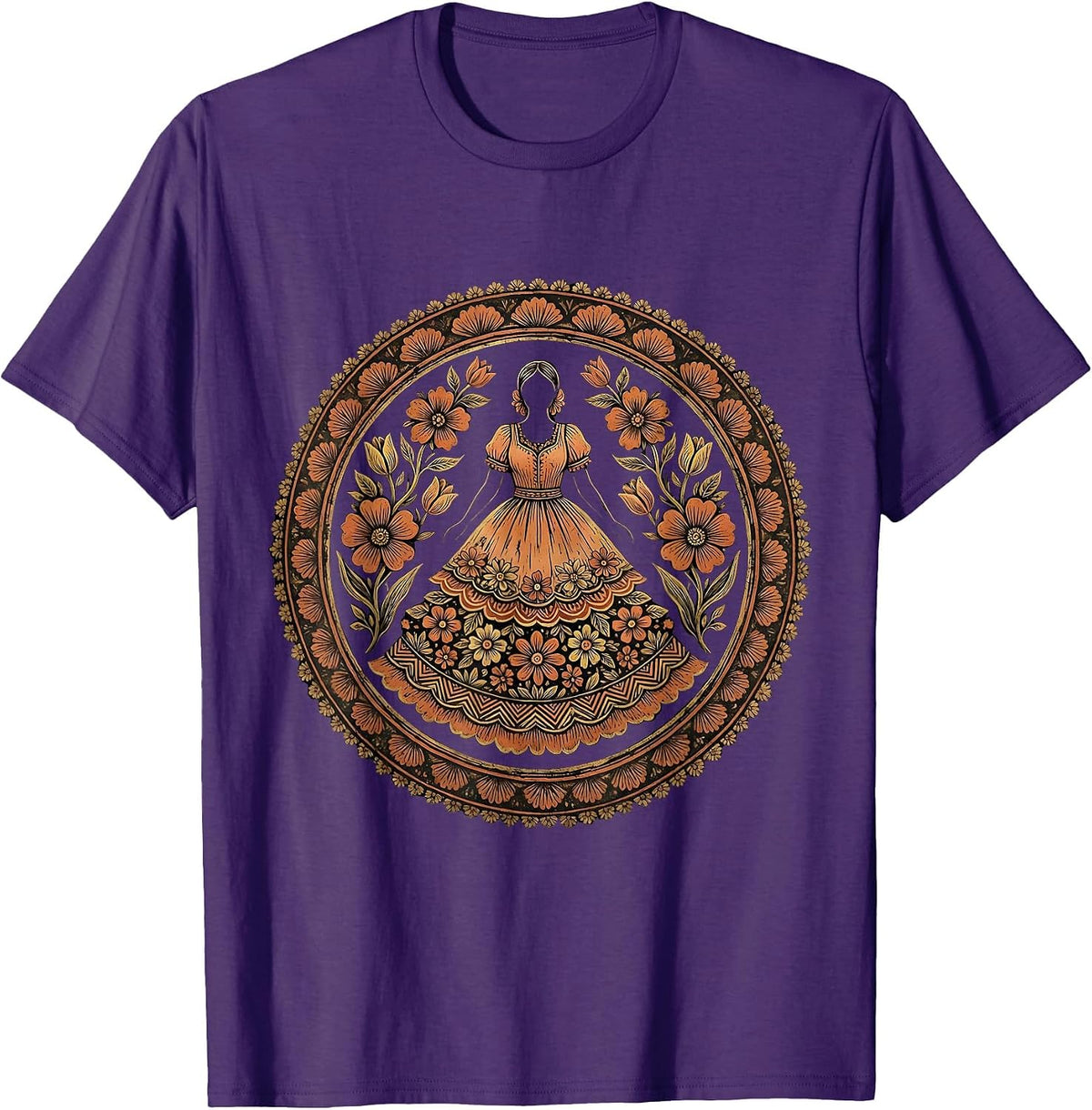 Glamorous Gigi Grand Staircase Descent Design T-Shirt - Purple