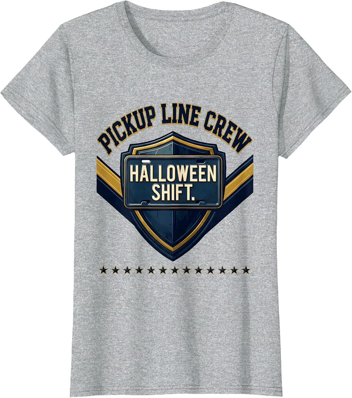 Pickup Line Crew Halloween Shift Sports Teacher Crew T-Shirt - Heather Grey