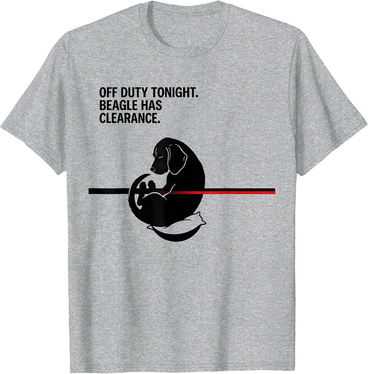 Men's Off Duty Tonight Beagle Has Clearance Funny Dog Owner T-Shirt - Heather Grey
