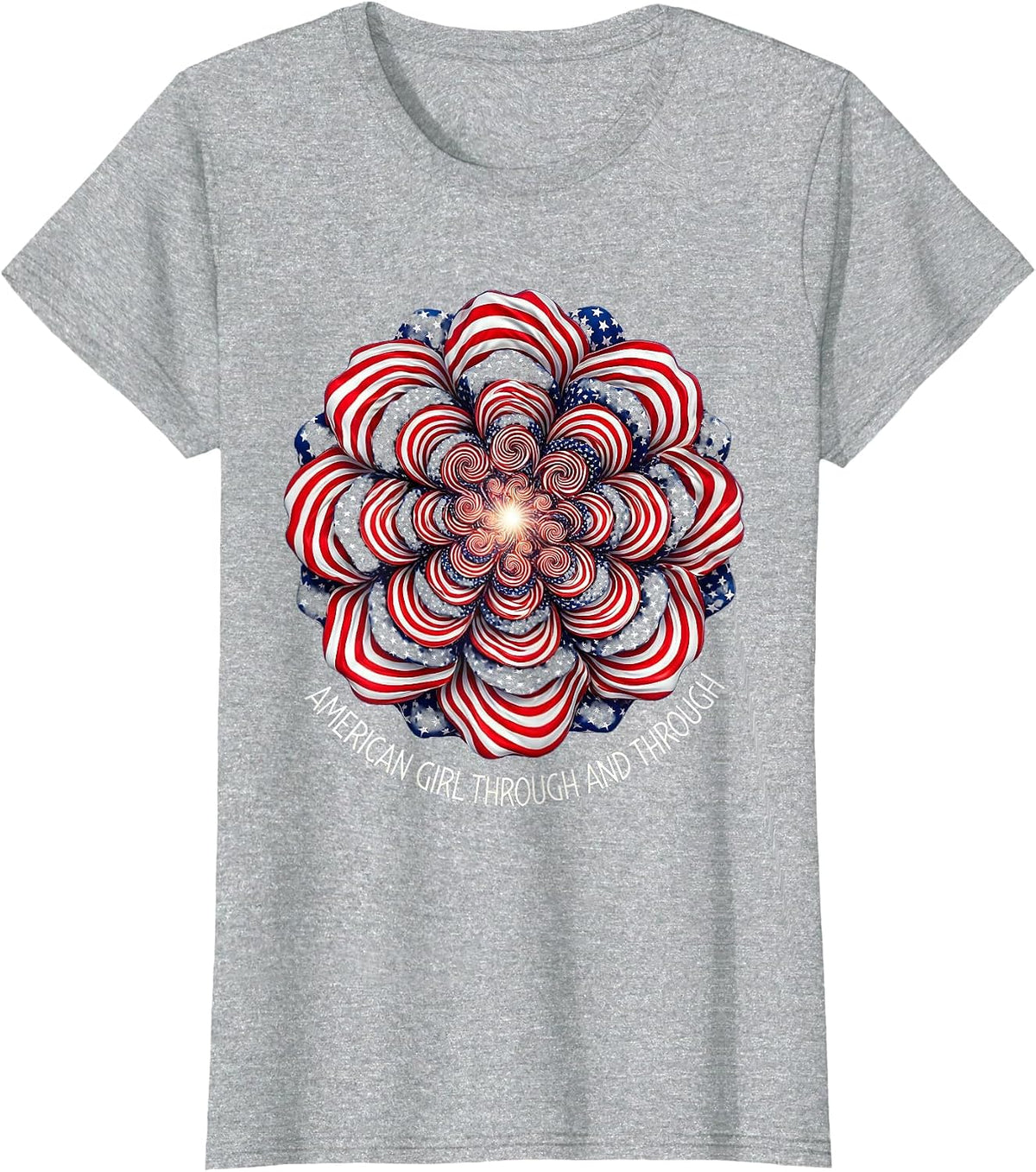 American Girl Through and Through Red White Blue T-Shirt - Heather Grey
