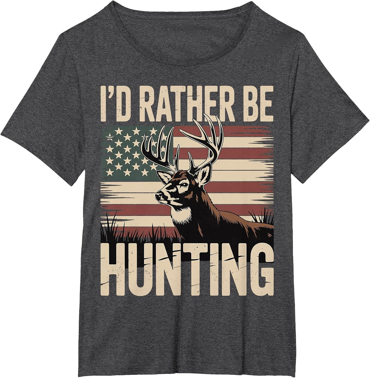 I'd Rather Be Hunting T-Shirt - Dark Heather Grey