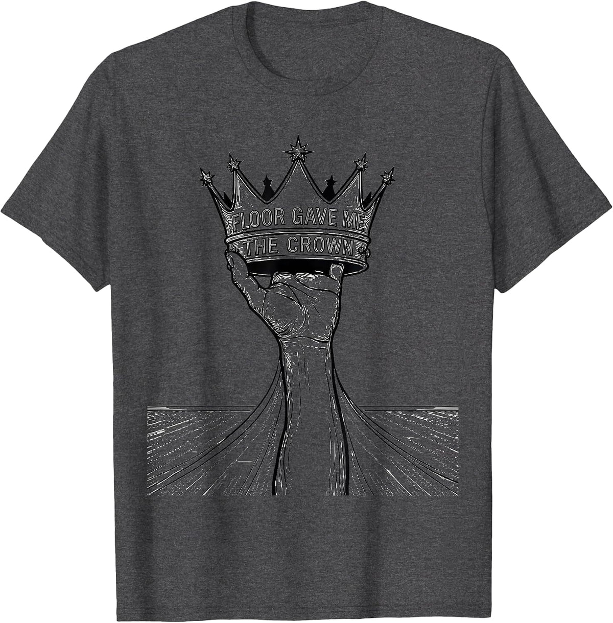 Floor Gave Me The Crown Retro Dance Queen Vintage 70s T-Shirt - Dark Heather Grey