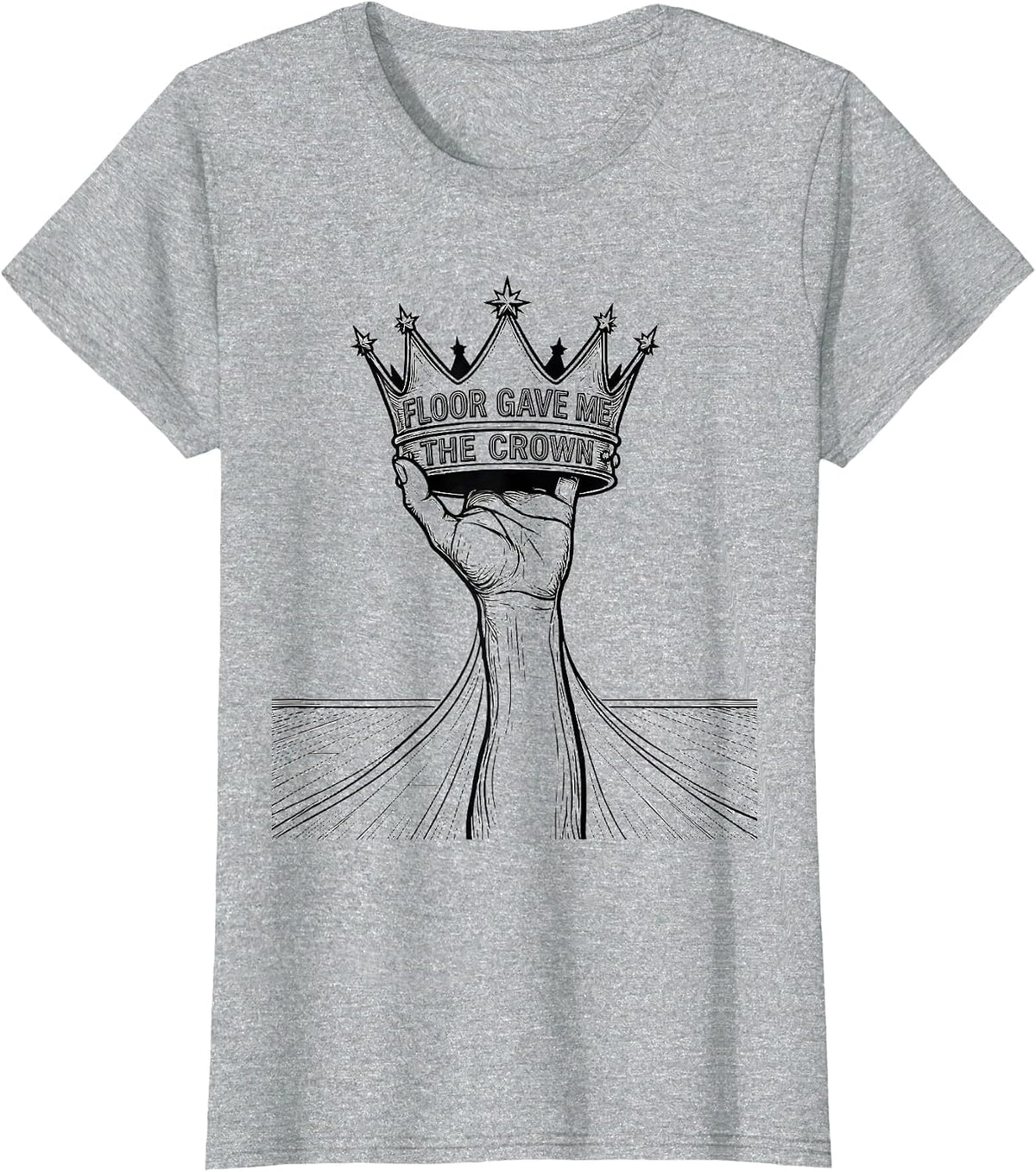 Floor Gave Me The Crown Retro Dance Queen Vintage 70s T-Shirt - Heather Grey
