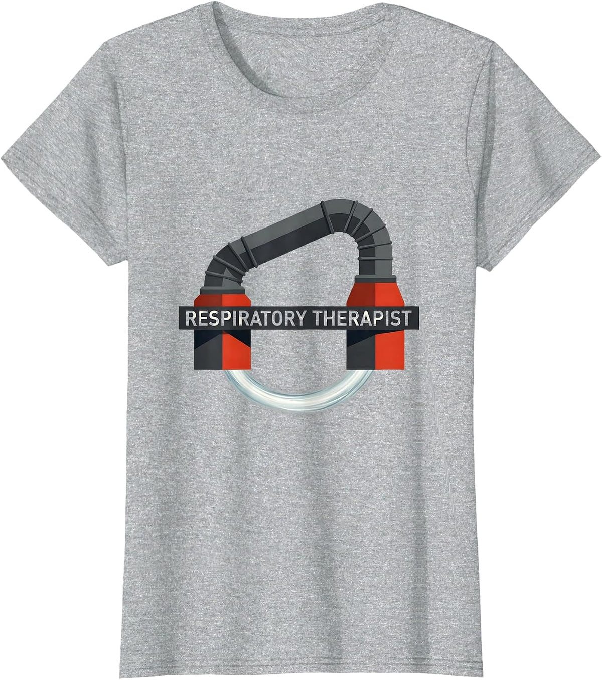 Women's Respiratory Therapist Editorial Conceptual RT Profession T-Shirt - Heather Grey
