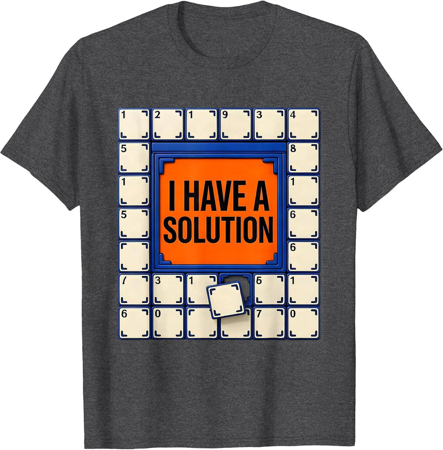 Men's I Have A Solution Funny Chemistry Periodic Table Science T-Shirt - Dark Heather Grey
