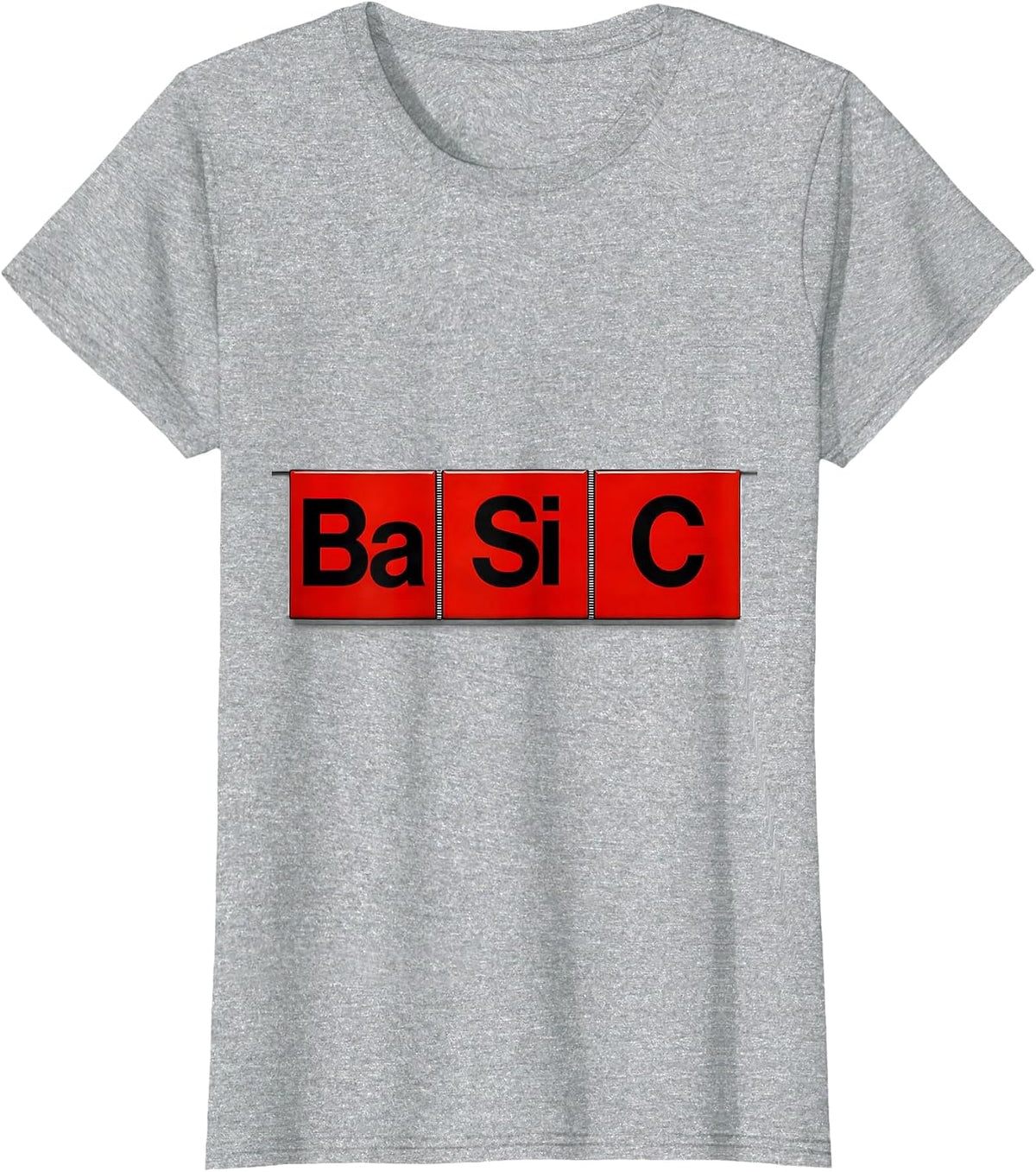 Women's Ba-Si-C Geometric Chemistry Periodic Table Nerd Humor T-Shirt - Heather Grey