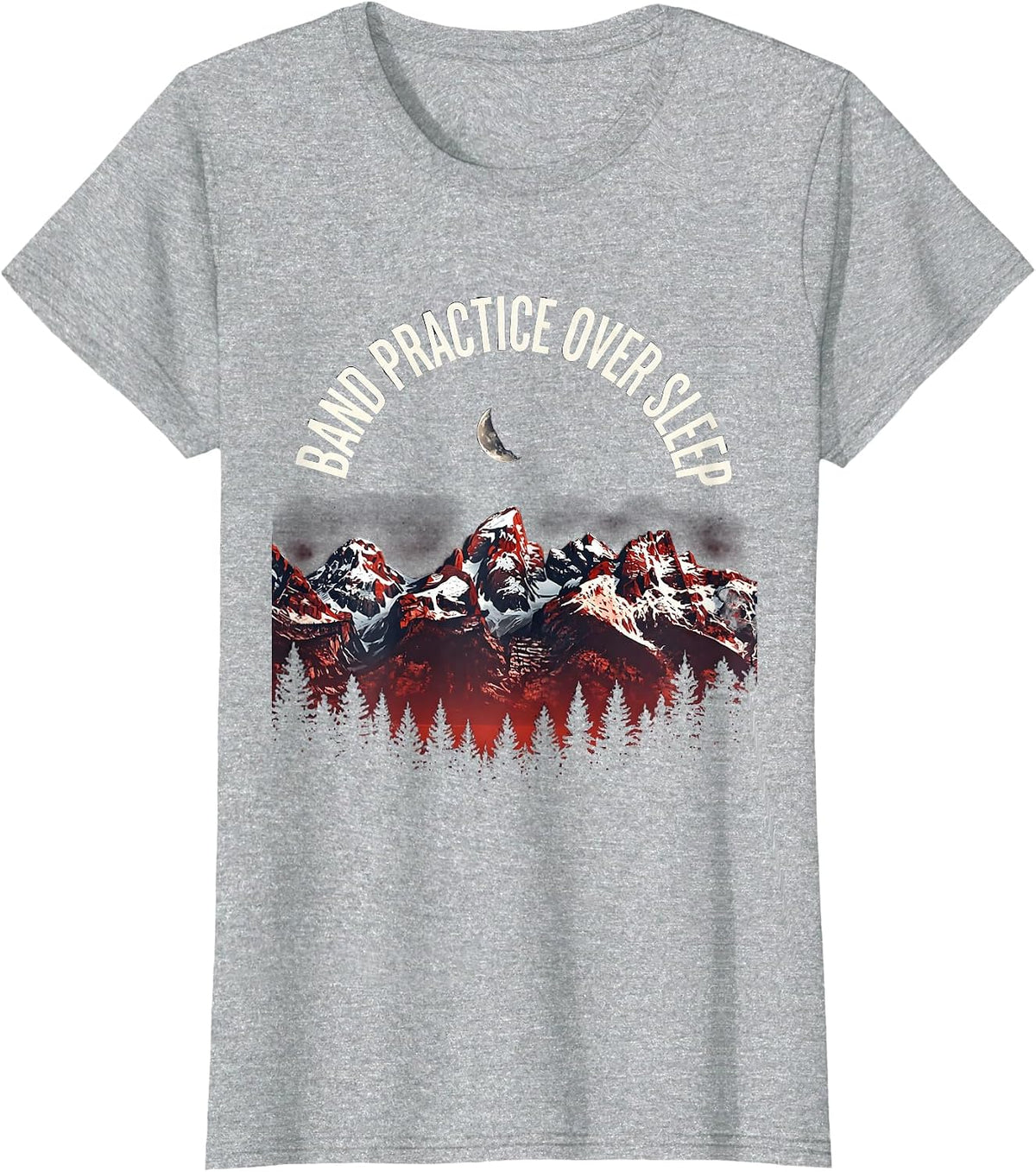 Band Practice Over Sleep Musician Design T-Shirt - Heather Grey