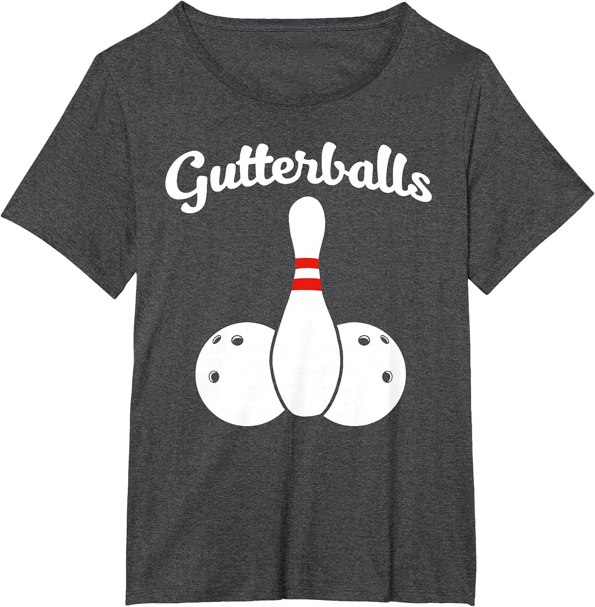 Gutterballs Funny Bowling Gutter Balls T-Shirt - Dark Heather Grey