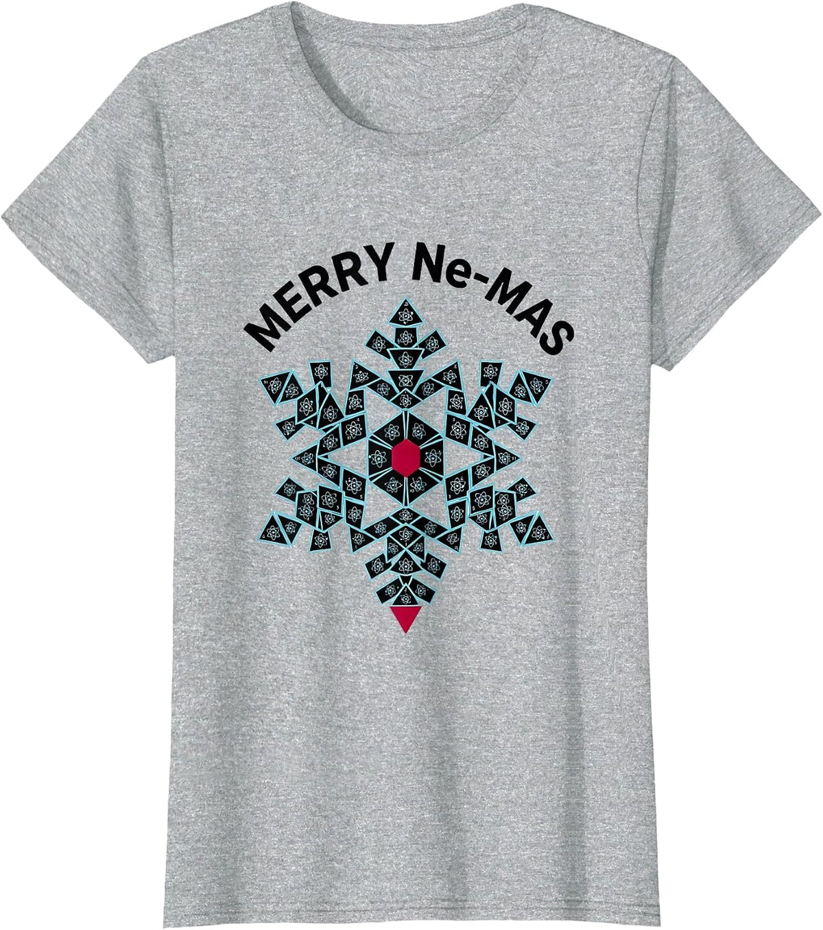 Merry Ne-mas Geometric Snowflake Periodic Table Chemistry T-Shirt - Heather Grey