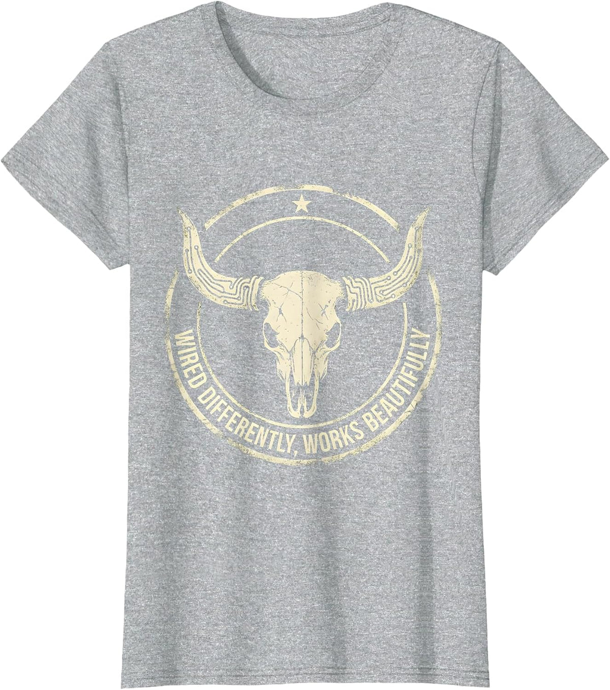 Wired Differently Works Beautifully Neurodiversity T-Shirt - Heather Grey