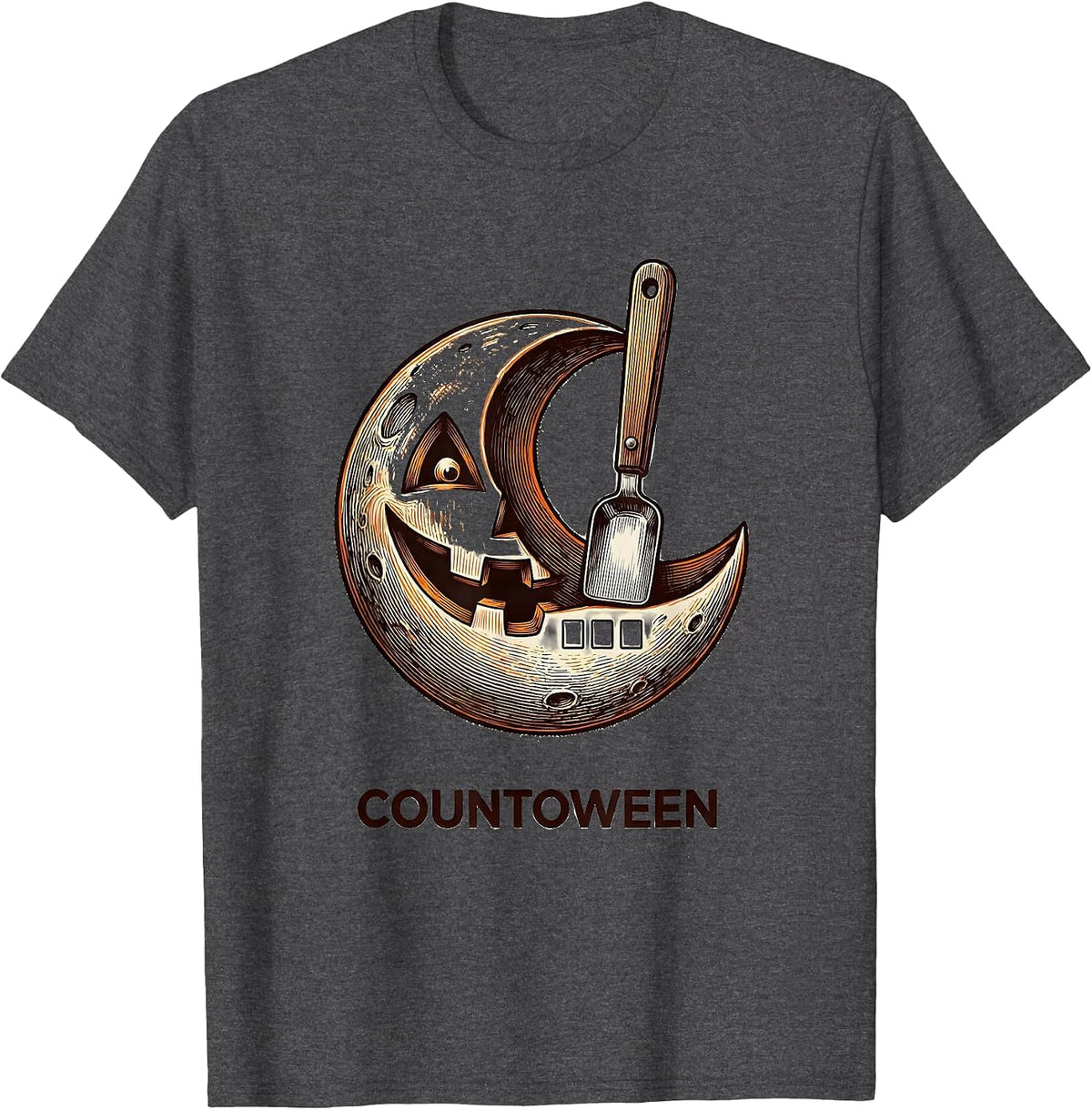 Men's Countoween Pharmacy Tech Halloween Pharmacist Crew T-Shirt - Dark Heather Grey