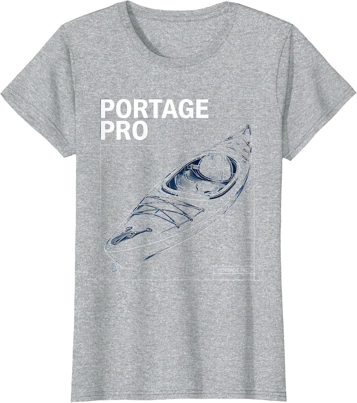 Women's Portage Pro Funny Kayak Kayaking Paddling Lover T-Shirt - Heather Grey