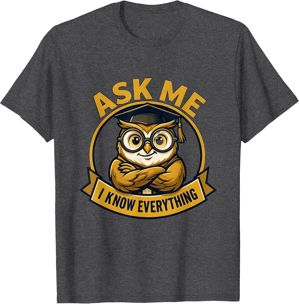 Men's Ask Me I Know Everything Paraprofessional Design T-Shirt - Dark Heather Grey