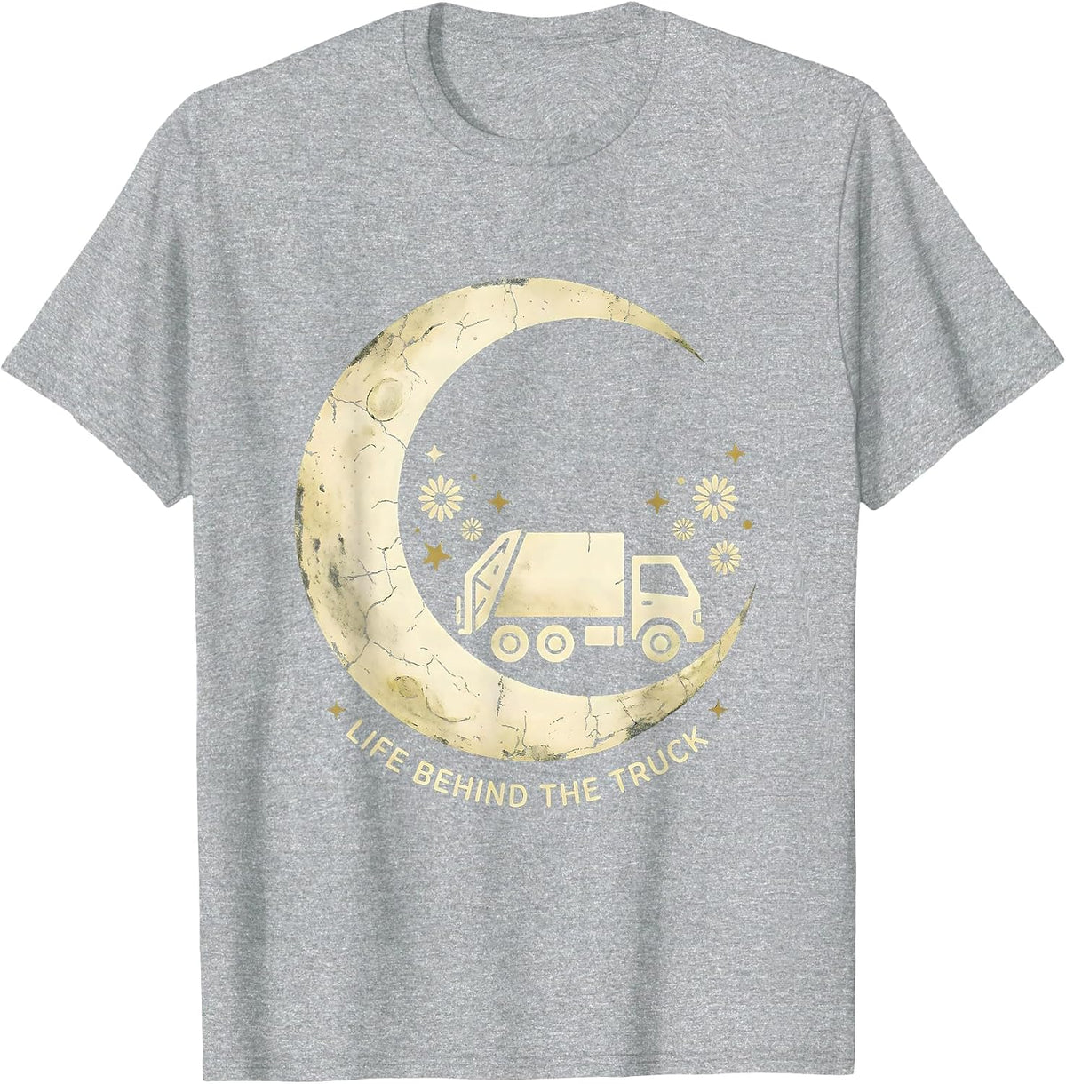 Men's Life Behind the Truck Trash Truck Design T-Shirt - Heather Grey