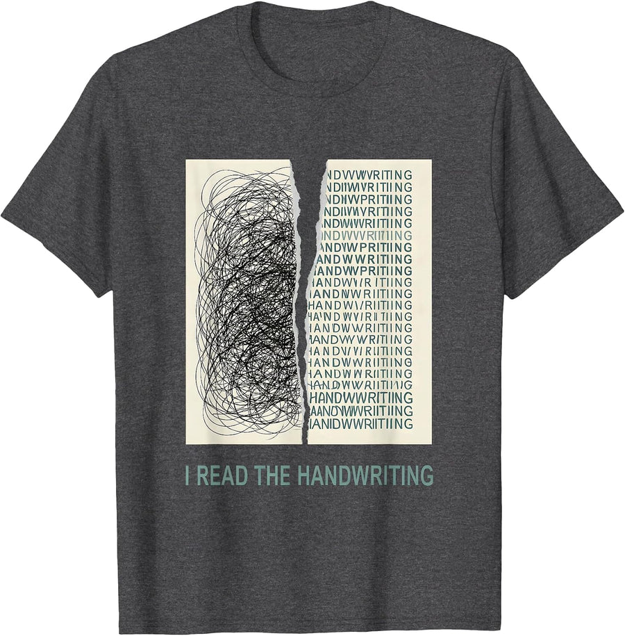 Men's I Read The Handwriting Funny Pharmacy Tech Pharmacist T-Shirt - Dark Heather Grey