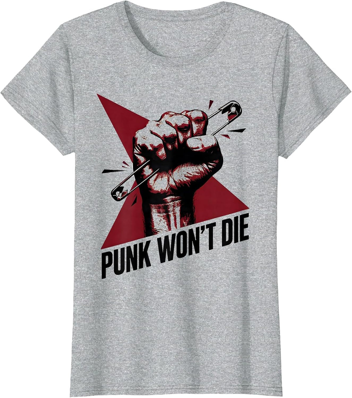 Punk Won't Die Constructivist Punk Rock Fan Retro T-Shirt - Heather Grey
