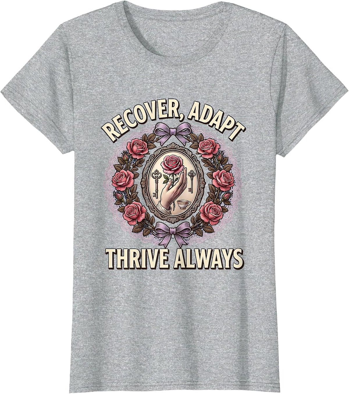 Recover Adapt Thrive Occupational Therapy Design T-Shirt - Heather Grey