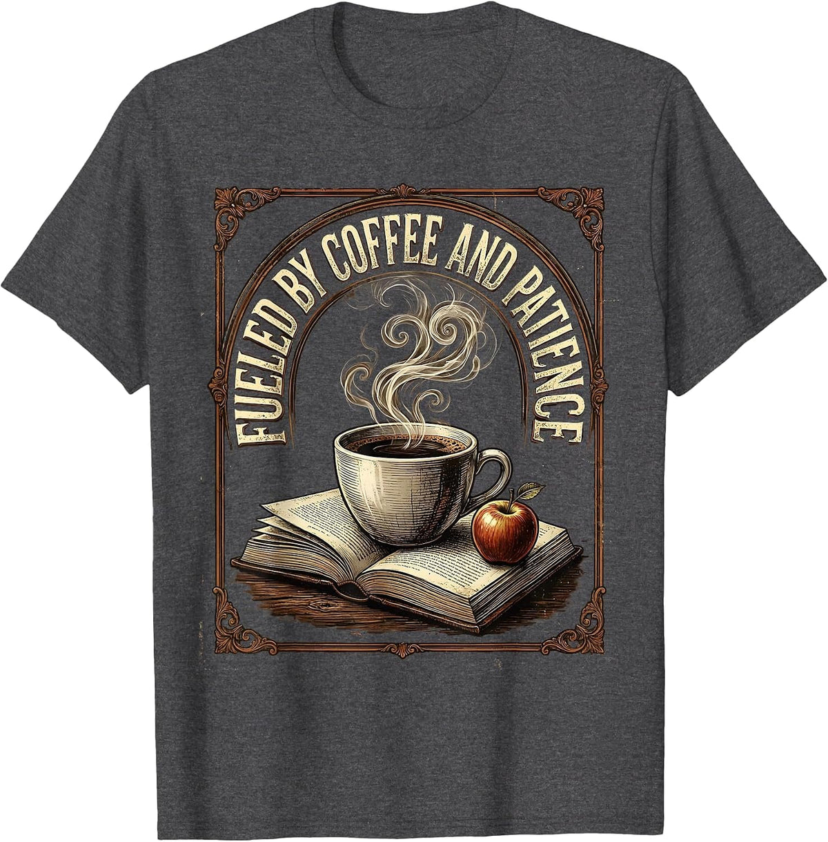 Men's Fueled by Coffee and Patience Paraprofessional T-Shirt - Dark Heather Grey