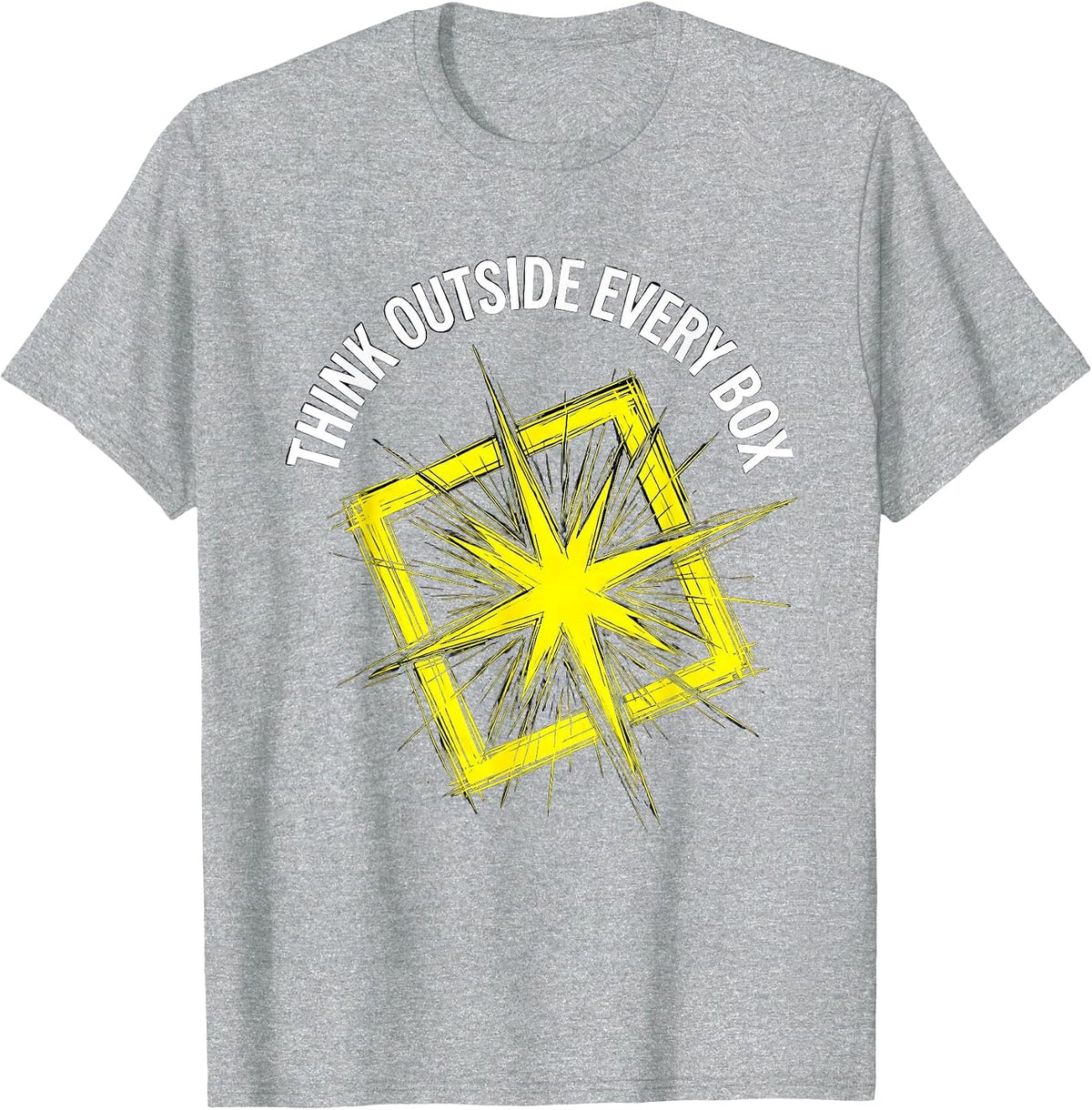Men's Think Outside Every Box Neurodiversity Design T-Shirt - Heather Grey