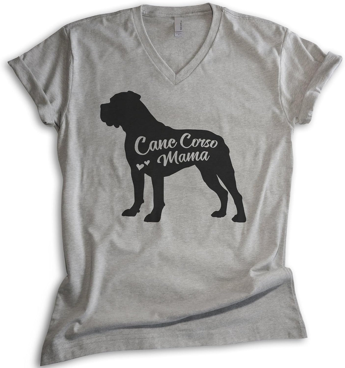EVERTREE CLOTHING Cane Corso Mama V-Neck T-Shirt, Unisex Women's V-Neck Shirt, Cane Corso Owner, Funny Dog Mama Gift - Dark