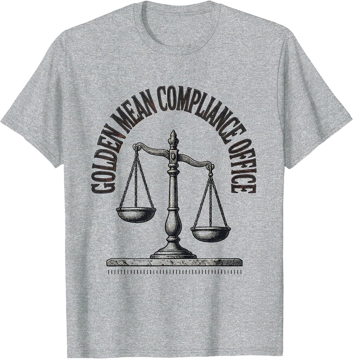 Men's Golden Mean Compliance Office Vintage Funny Philosopher T-Shirt - Heather Grey