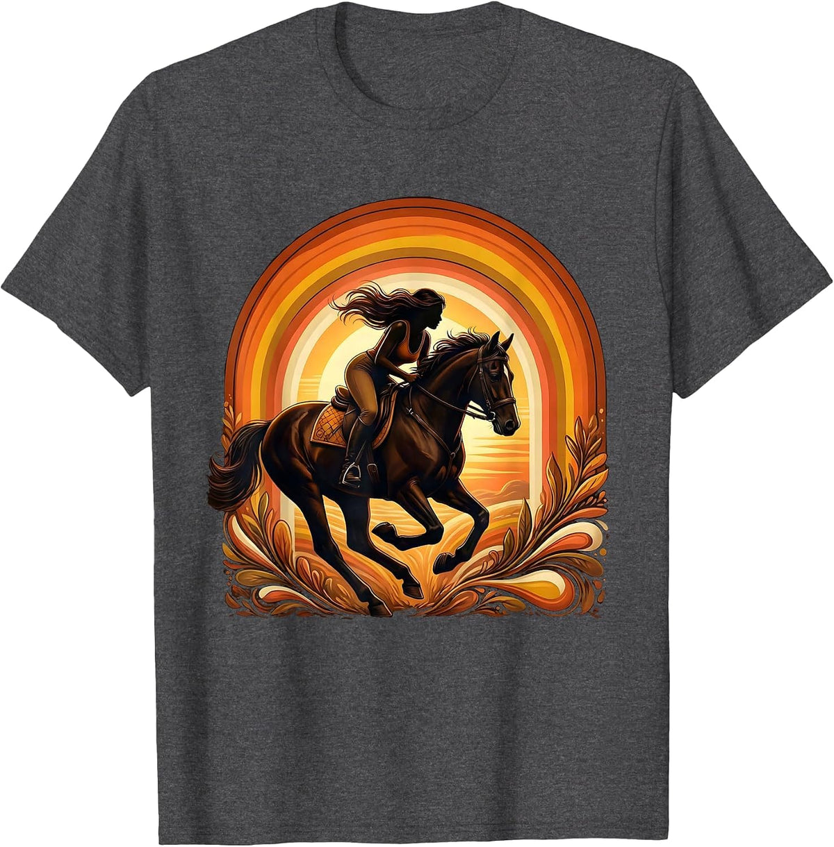 Men's Barrel Racer Tight Turn Rodeo Graphic T-Shirt - Dark Heather Grey