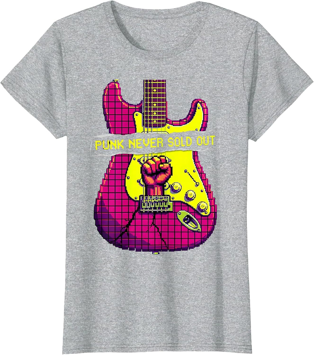 Punk Never Sold Out Punk Rock Design T-Shirt - Heather Grey