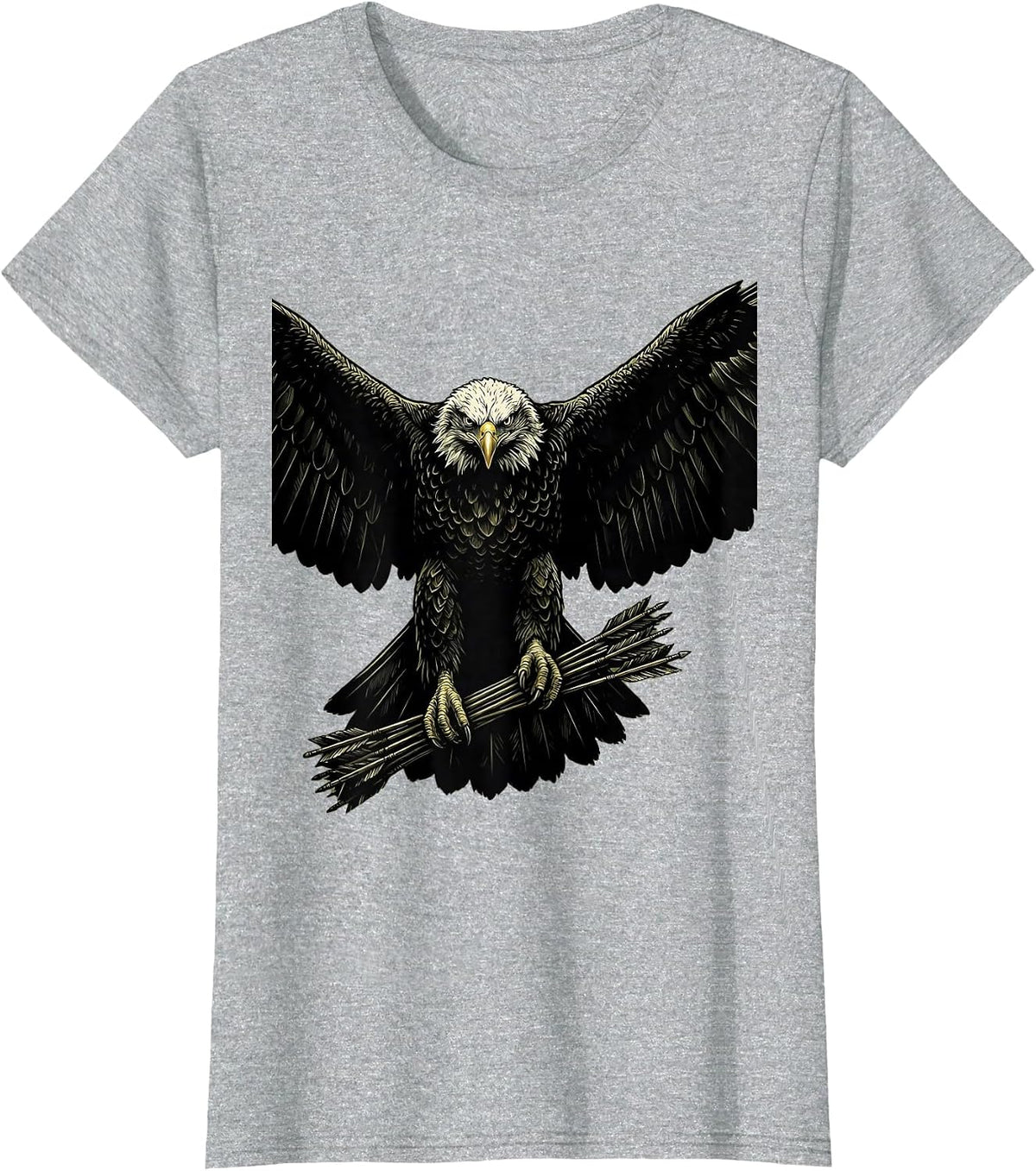 Bald Eagle Camo Arrow Bundle Patriotic Design T-Shirt - Heather Grey