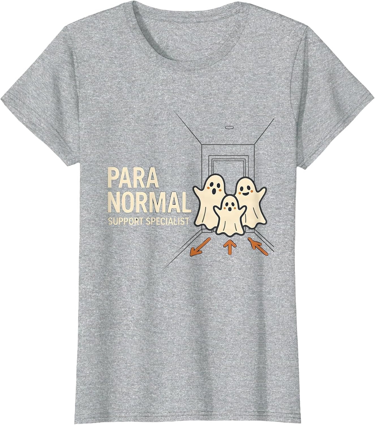 Para Normal Support Specialist Funny Ghost Paraprofessional T-Shirt - Heather Grey