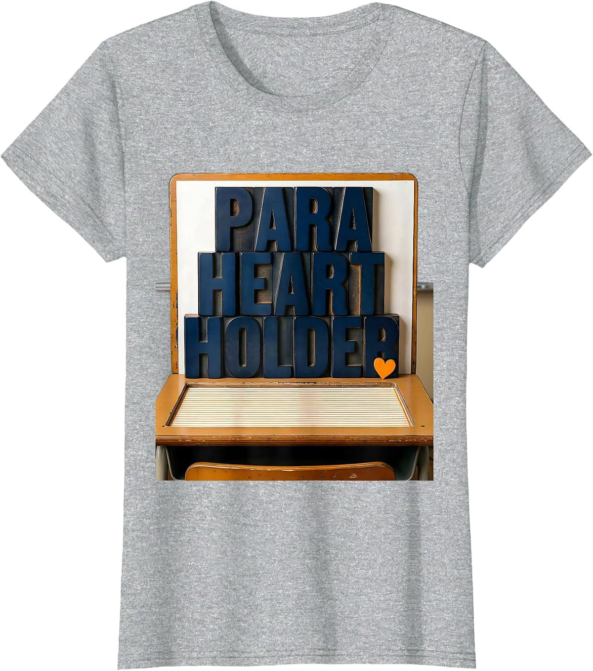 Para Heart Holder Funny Paraprofessional Teacher Aide T-Shirt - Heather Grey