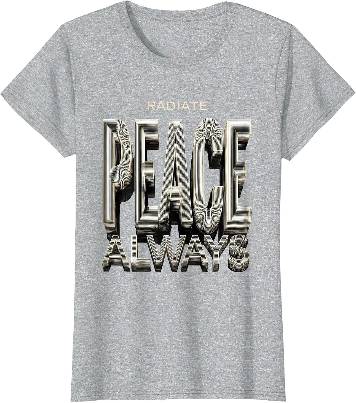 Radiate Peace Always Positive Vibes Design T-Shirt - Heather Grey