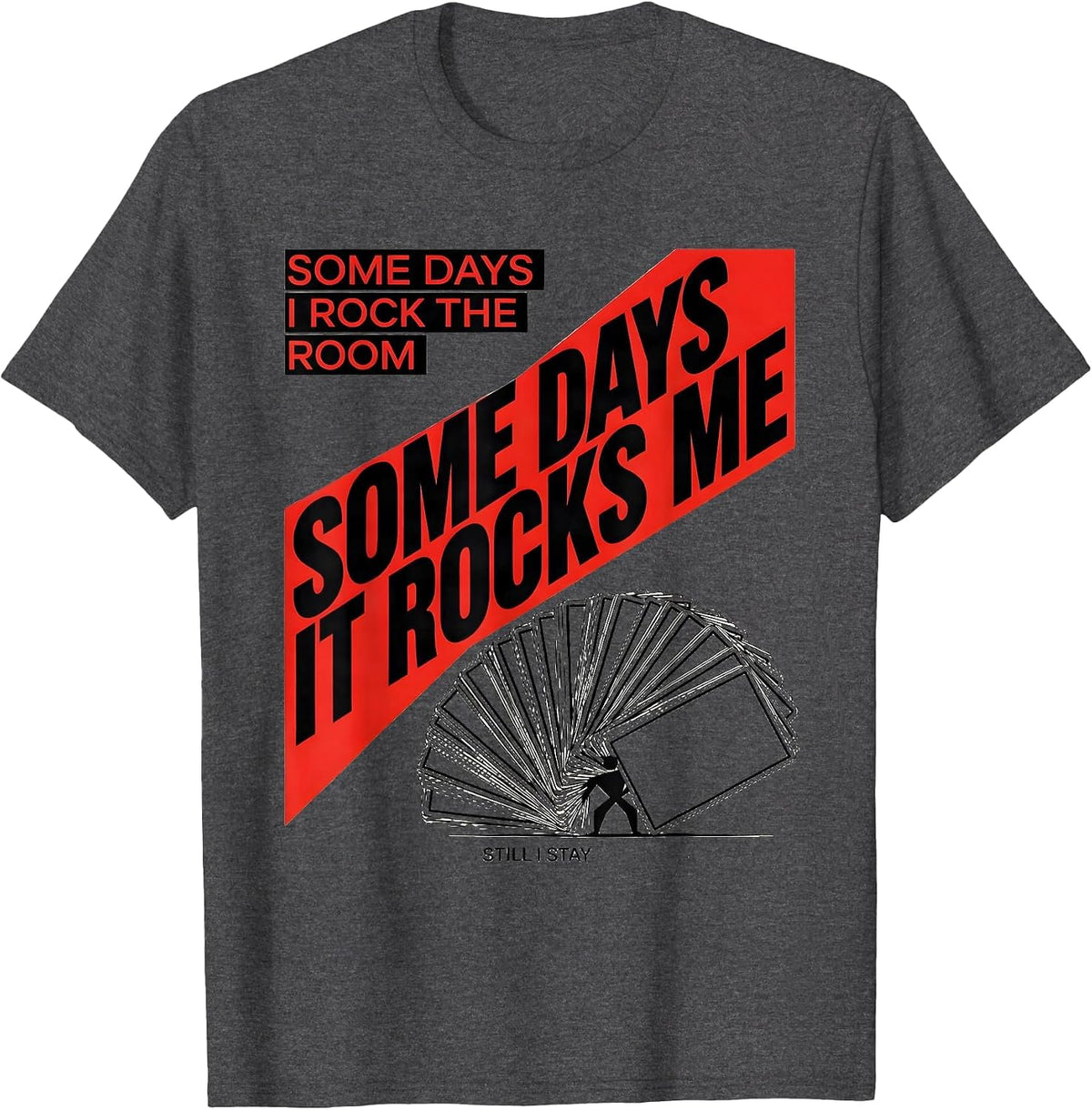 Men's Some Days I Rock The Room Rock On Sped Squad T-Shirt - Dark Heather Grey