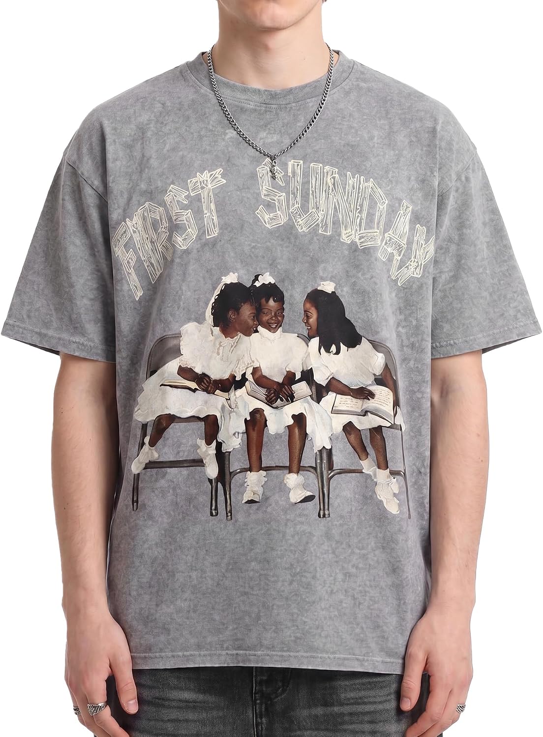 Christian T-Shirts for Men, Y2K Graphic Tees Shirt Unisex - Grey