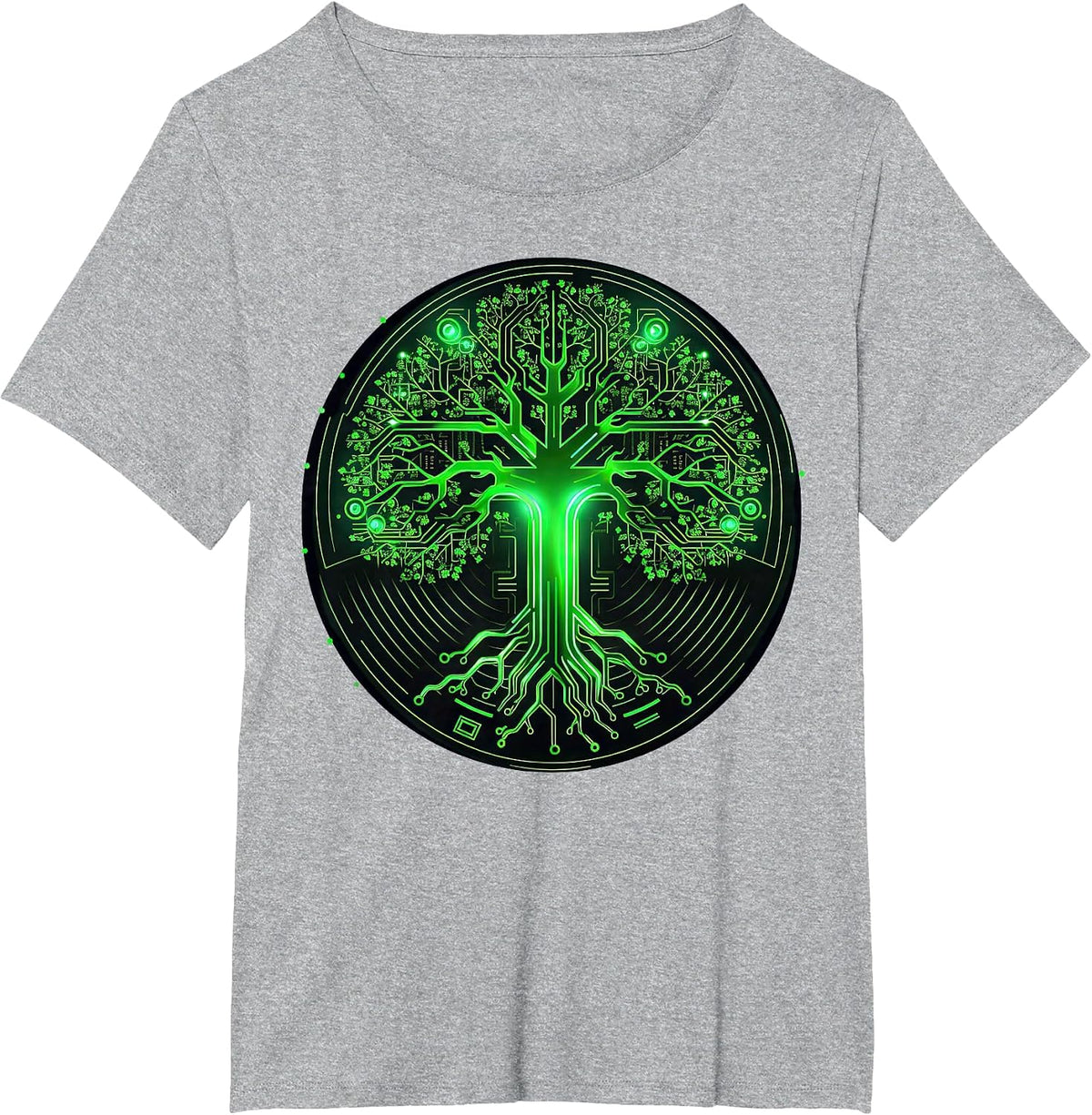 Tree of Life Computer Science Programming Printed Circuit Board T-Shirt - Heather Grey