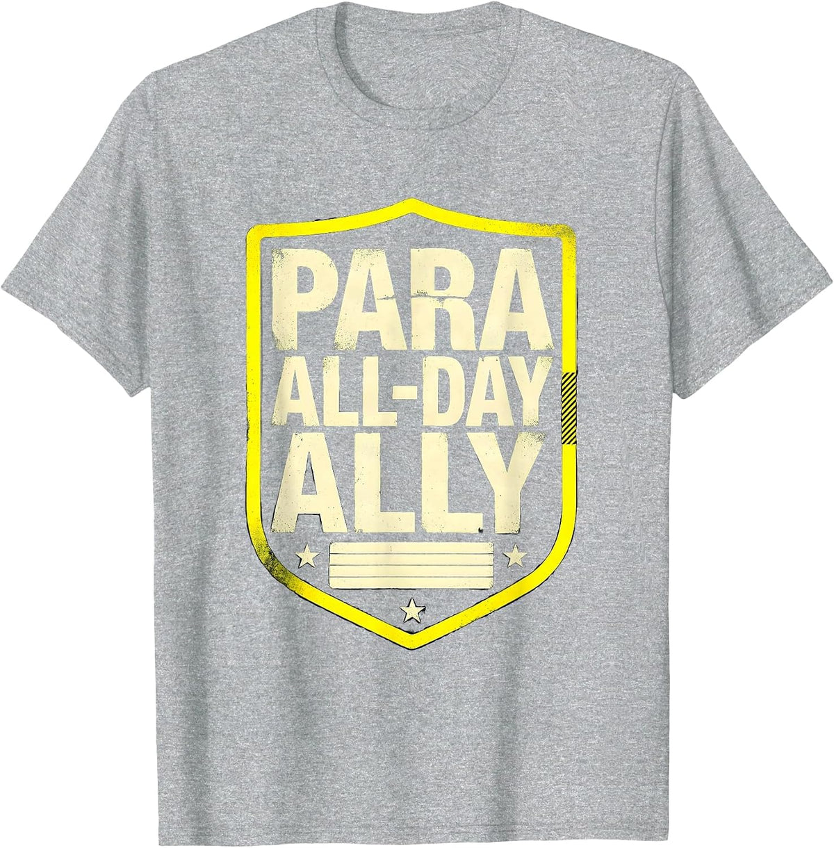Men's Para All-Day Ally Stencil Graphic Teacher's Aide T-Shirt - Heather Grey