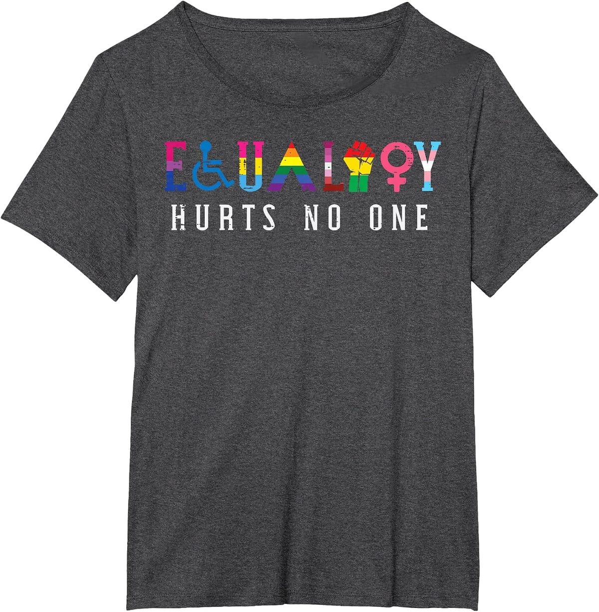 LGBT Equality Hurts No One Pride Human Rights Men Women Kids T-Shirt - Dark Heather Grey