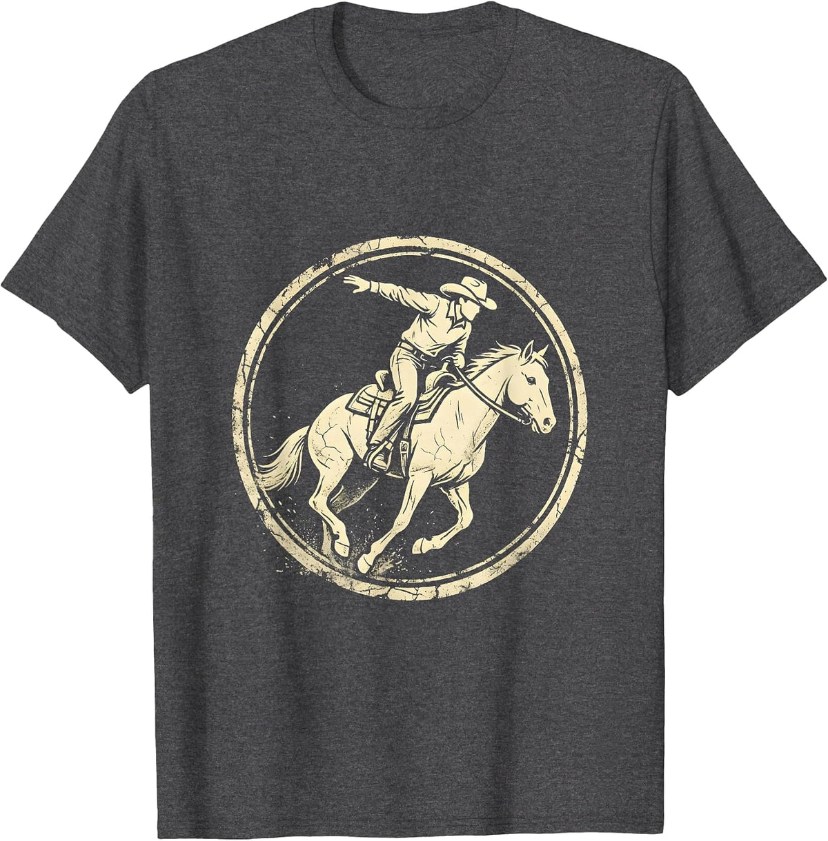 Women's Barrel Racer Leaning Into the Turn T-Shirt - Dark Heather Grey