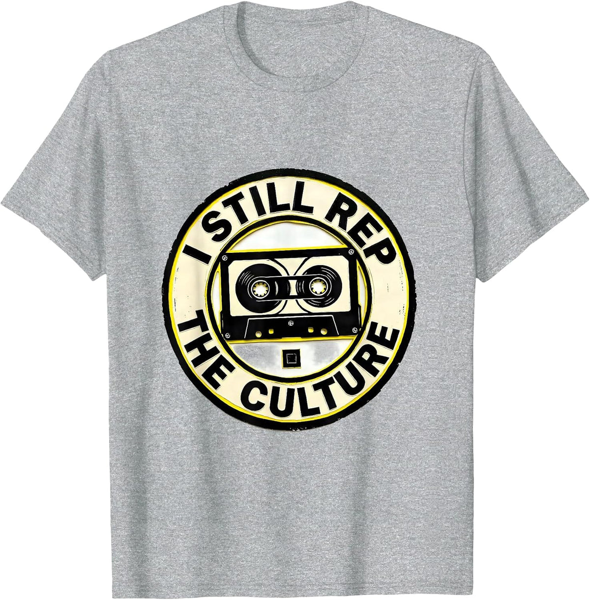 Men's I Still Rep The Culture Stencil Graphic Hip Hop Rap T-Shirt - Heather Grey