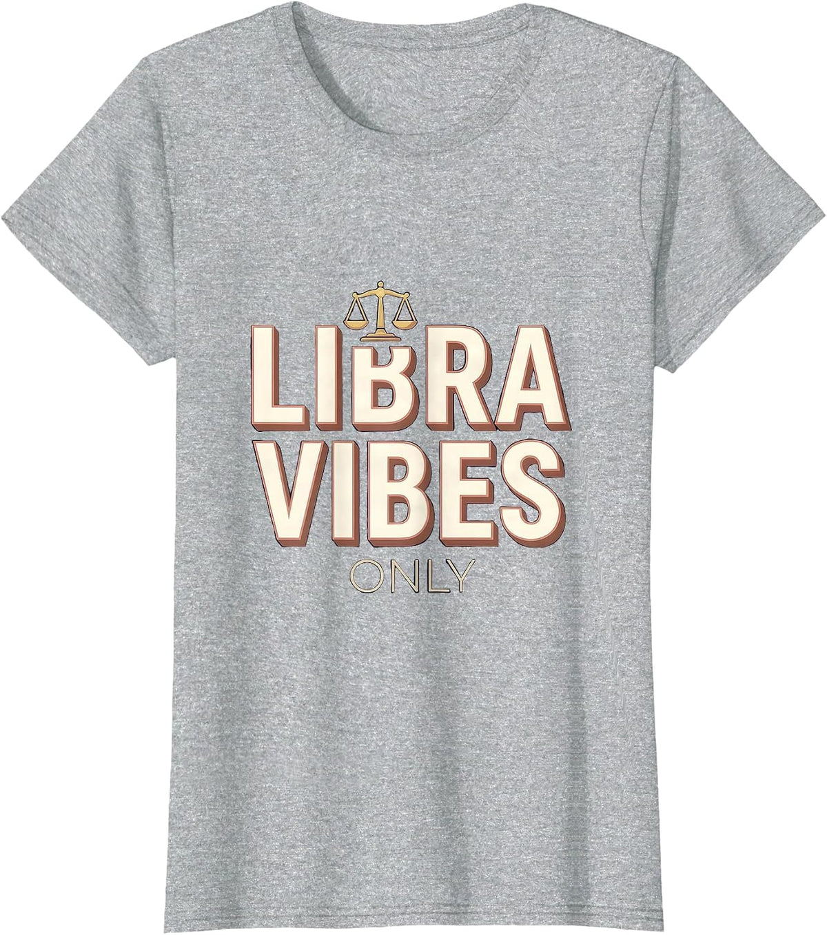 Libra Vibes Only Zodiac Astrology Design T-Shirt - Heather Grey