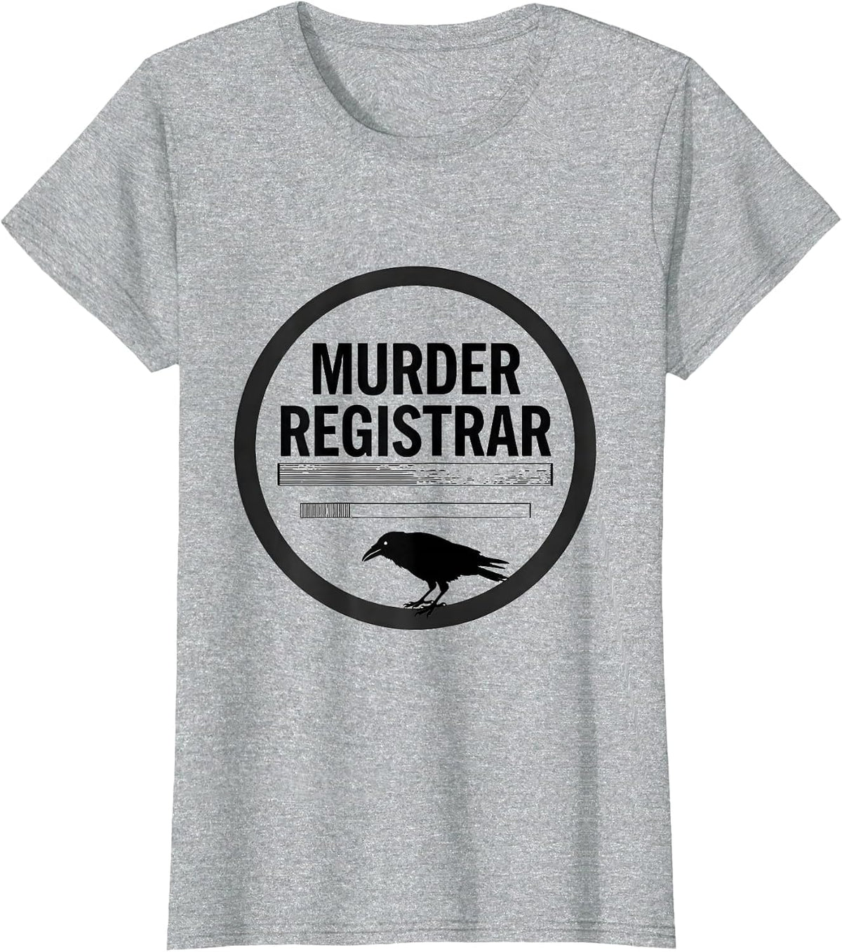 Women's Murder Registrar Funny Crow Dark Humor Gothic Bird Lover T-Shirt - Heather Grey