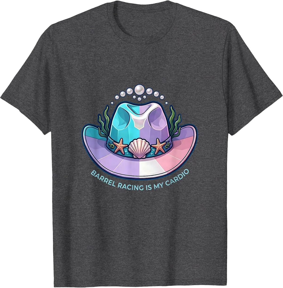 Men's Barrel Racing Is My Cardio Rodeo Design T-Shirt - Dark Heather Grey