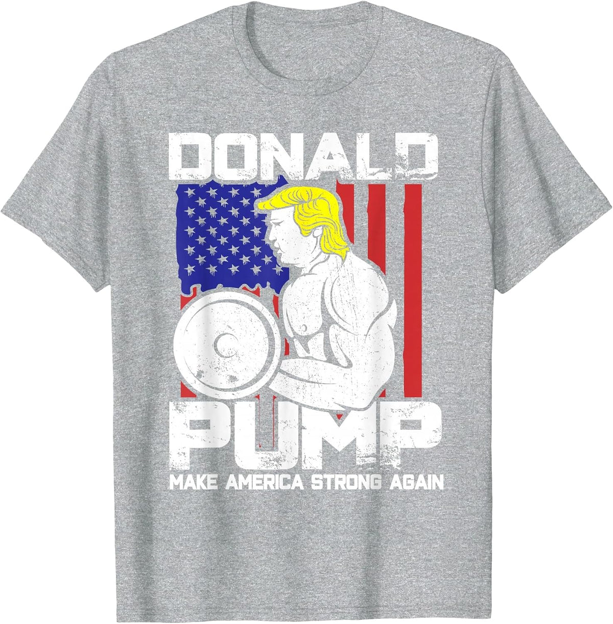 Funny Donald Trump Weight Lifting Workout Gym T-Shirt T-Shirt - Heather Grey