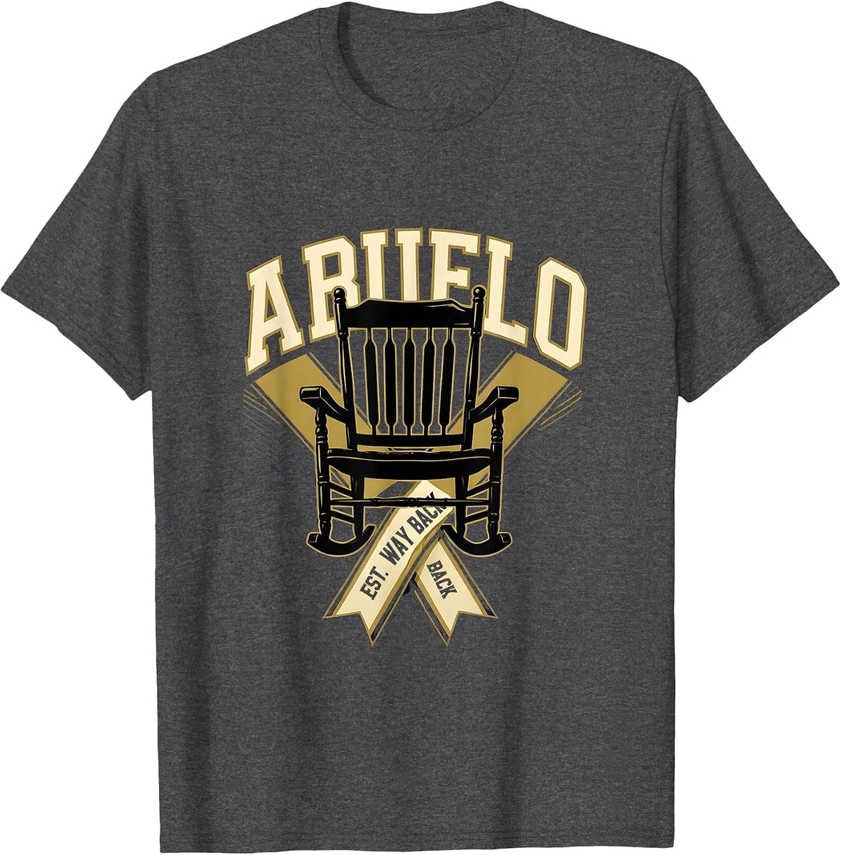 Abuelo Est. Way Back Grandfather Pride Design T-Shirt - Dark Heather Grey