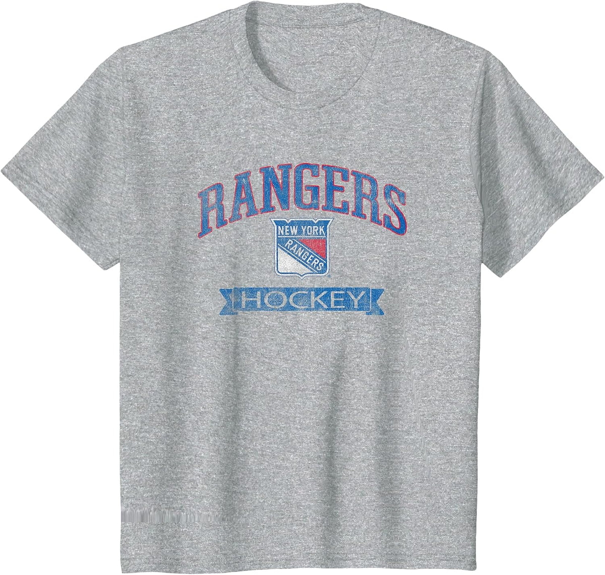 New York Rangers Vintage Hockey Gray Officially Licensed T-Shirt - Heather Grey