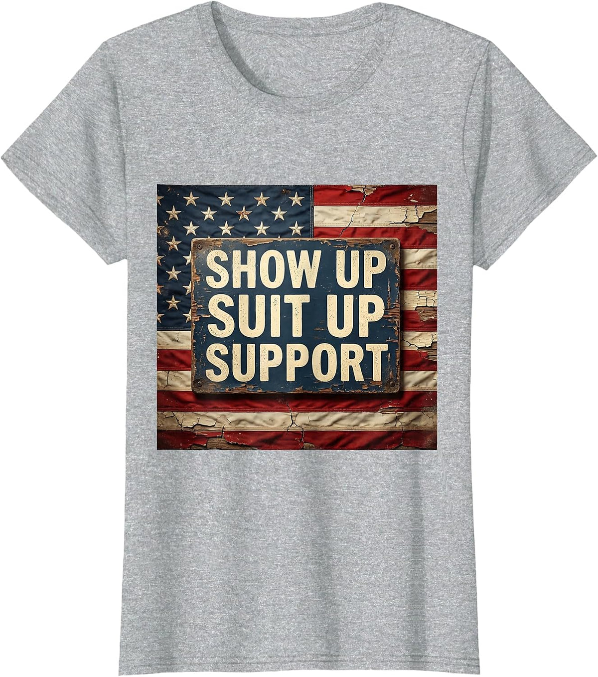 Show Up Suit Up Support Paraprofessional Design T-Shirt - Heather Grey